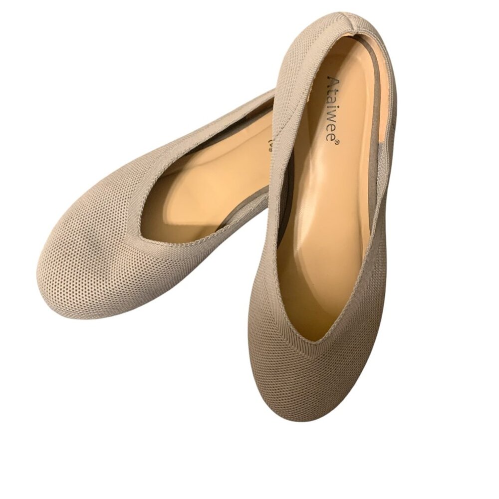 Women's Gray/Blue Flats - Size 9.5